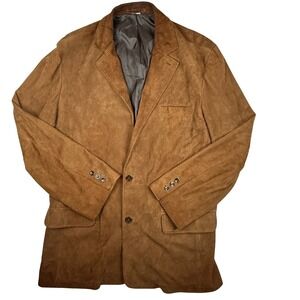 Orvis Sporting Traditions Mens Brown Suede Leather Blazer Sport Coat Jacket 42